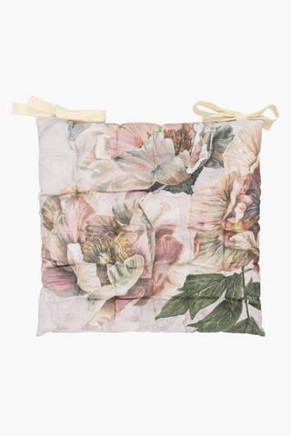 Printed Gemma Floral Cotton Chair Pad 50x50cm