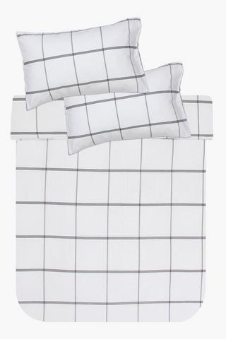 Winter Brushed Cotton Flannel Check Duvet Cover Set