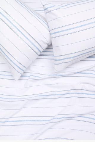 100% Brushed Cotton Winter Stripe Fitted Sheet