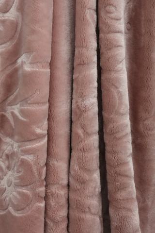 Mink Embroidered Floral Blanket, 200x230cm