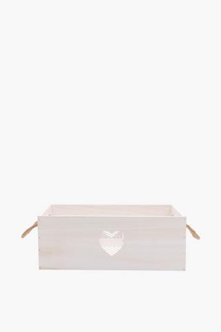 Heart Mesh Utility Wooden Crate