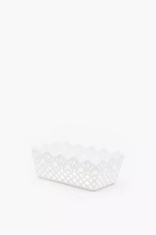 Plastic Knit Basket Rectangle, Medium