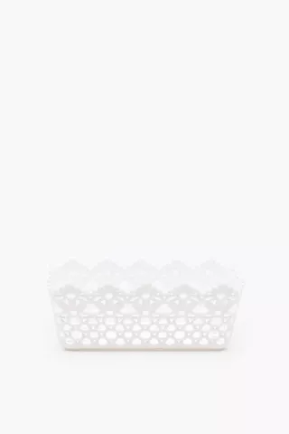 Plastic Knit Basket Rectangle, Medium