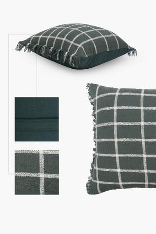 Check Fray Feather Scatter Cushion, 60x60cm