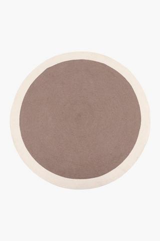 Round Rope Weave Knit Border Rug, 120cm