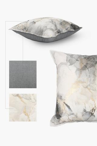 Printed Marble Feather Scatter Cushion, 60x60cm