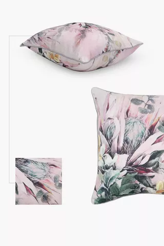 Printed Kyra Protea Feather Scatter Cushion 60x60cm