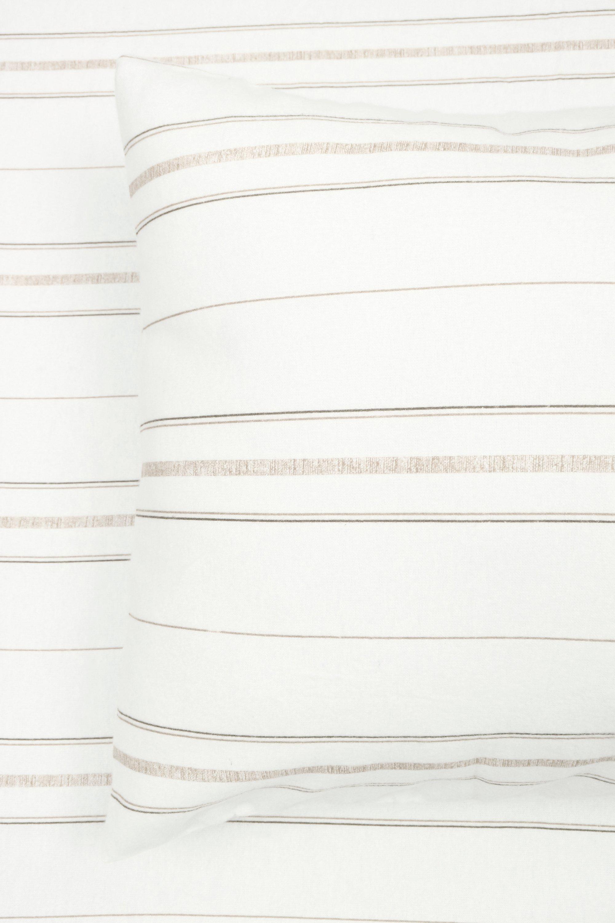 Winter Brushed Cotton Stripe Flannel 2 Pack Standard Pillowcase