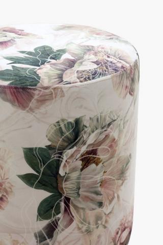 Round Floral Ottoman
