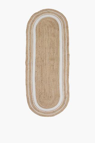 Jute Trim Oval Runner, 70x200cm