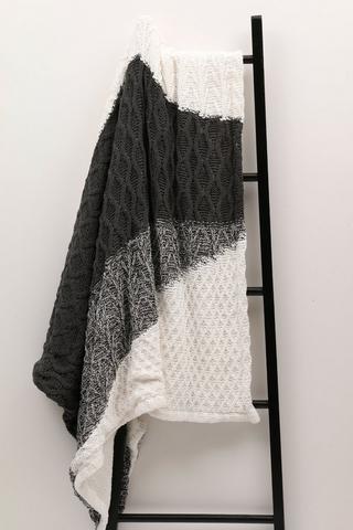 Knit Patchwork Sherpa Blanket, 150x200cm
