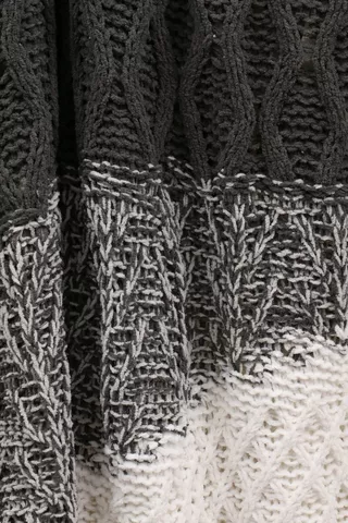 Knit Patchwork Sherpa Blanket, 150x200cm