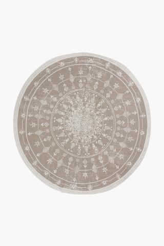 Printed Medallion Round Rug, 180cm