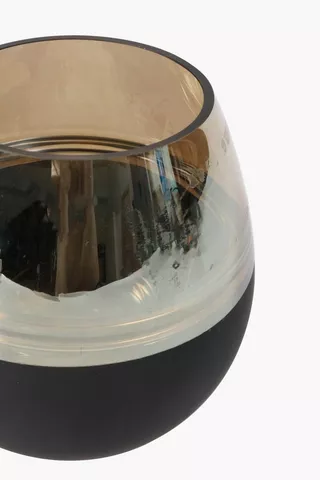 Smokey Tone Glass Hurricane,16x17cm