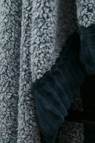 Ribbed Sherpa Blanket, 150x200cm