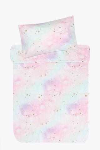 Microfibre Ombre Star Reversible Comforter Set