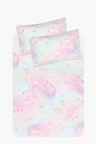 Microfibre Ombre Star Reversible Comforter Set