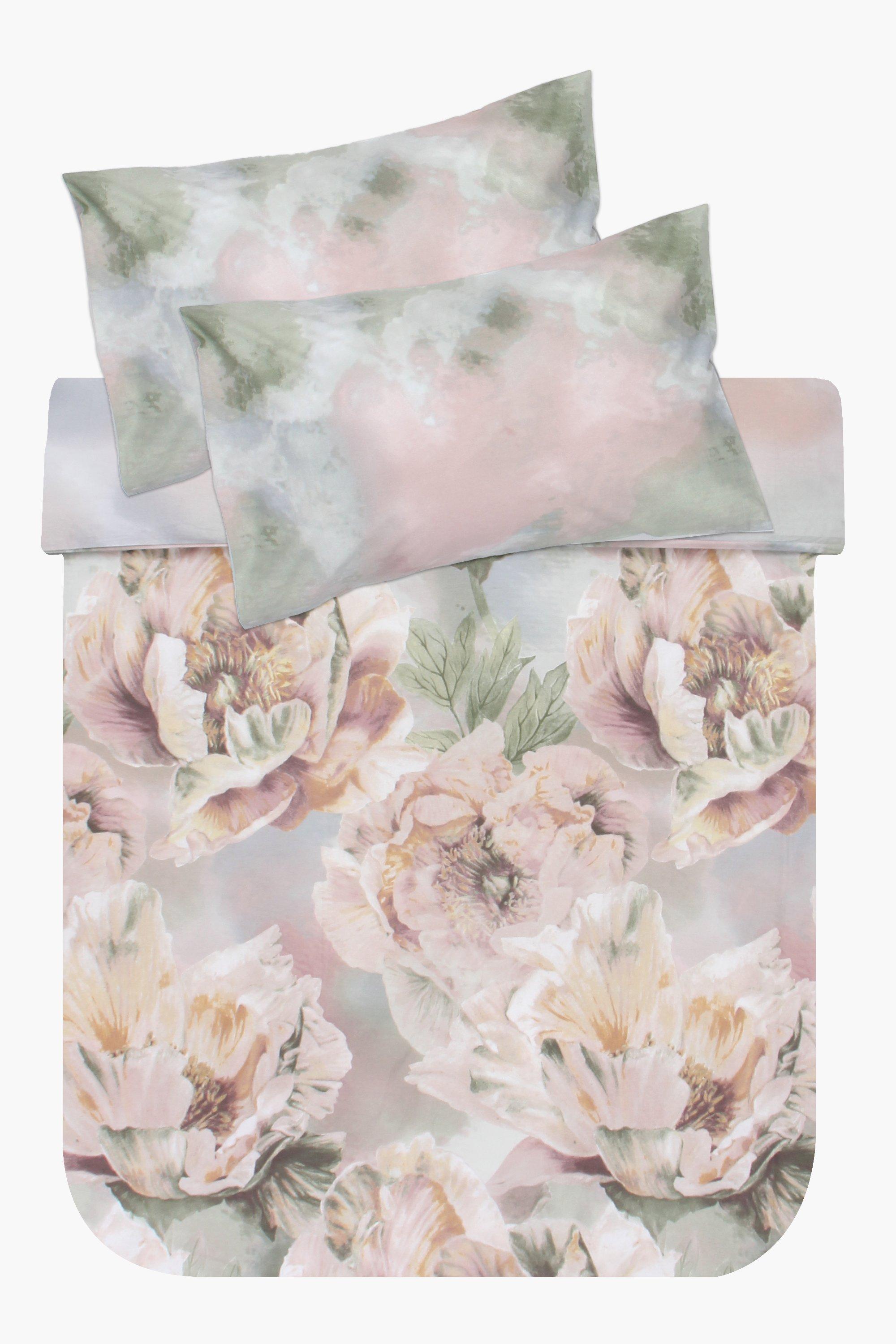 Cotton Azurite Floral Duvet Cover Set