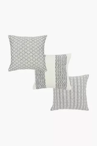 3 Pack Textured Mingle Scatter Cushion Covers, 45x45cm