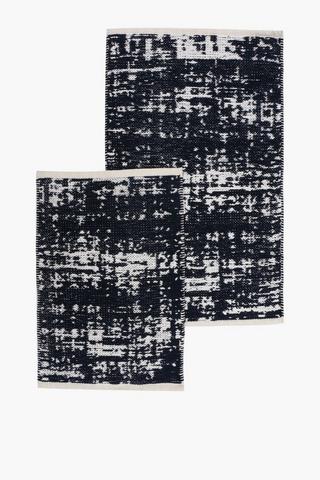 Cotton Abstract 2 Pack Bath Mat Set