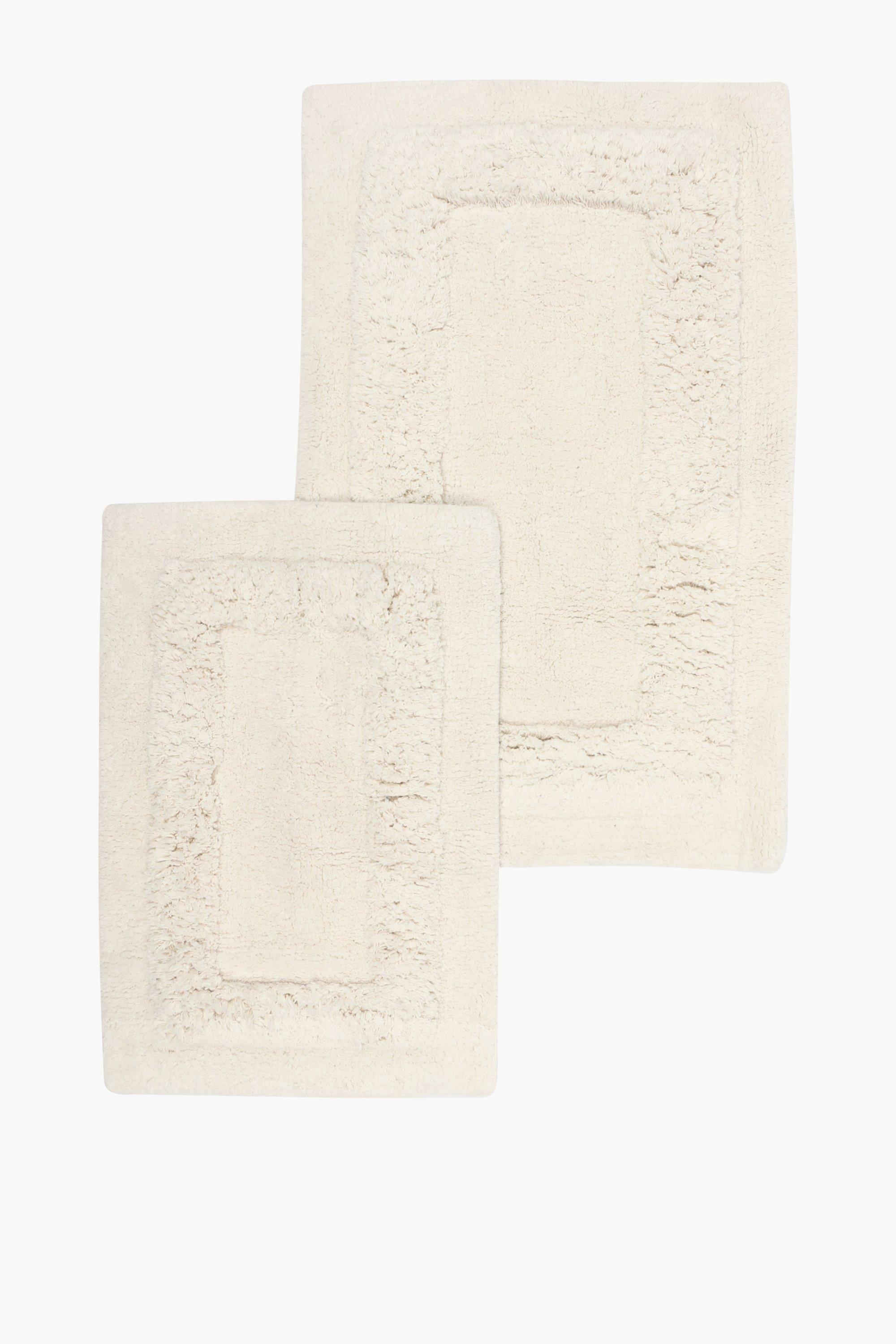 2 Piece Shaggy Pile Bath Mat Set