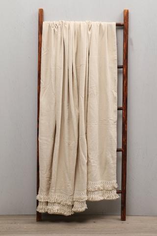 Macrame Cotton Embellished Tassel Throw,180x200cm