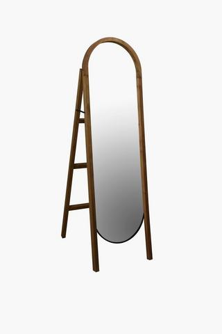 Oval Wood Standing Mirror, 175cm