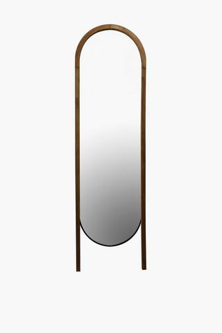 Oval Wood Standing Mirror, 175cm