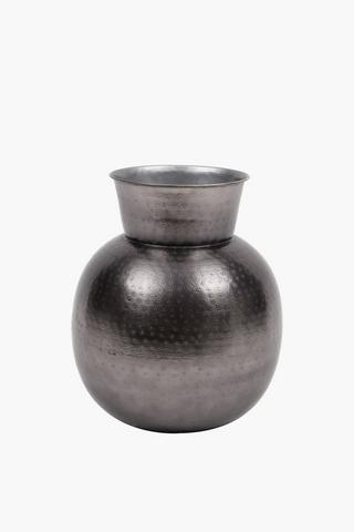 Embossed Metal Vase, 27x33cm