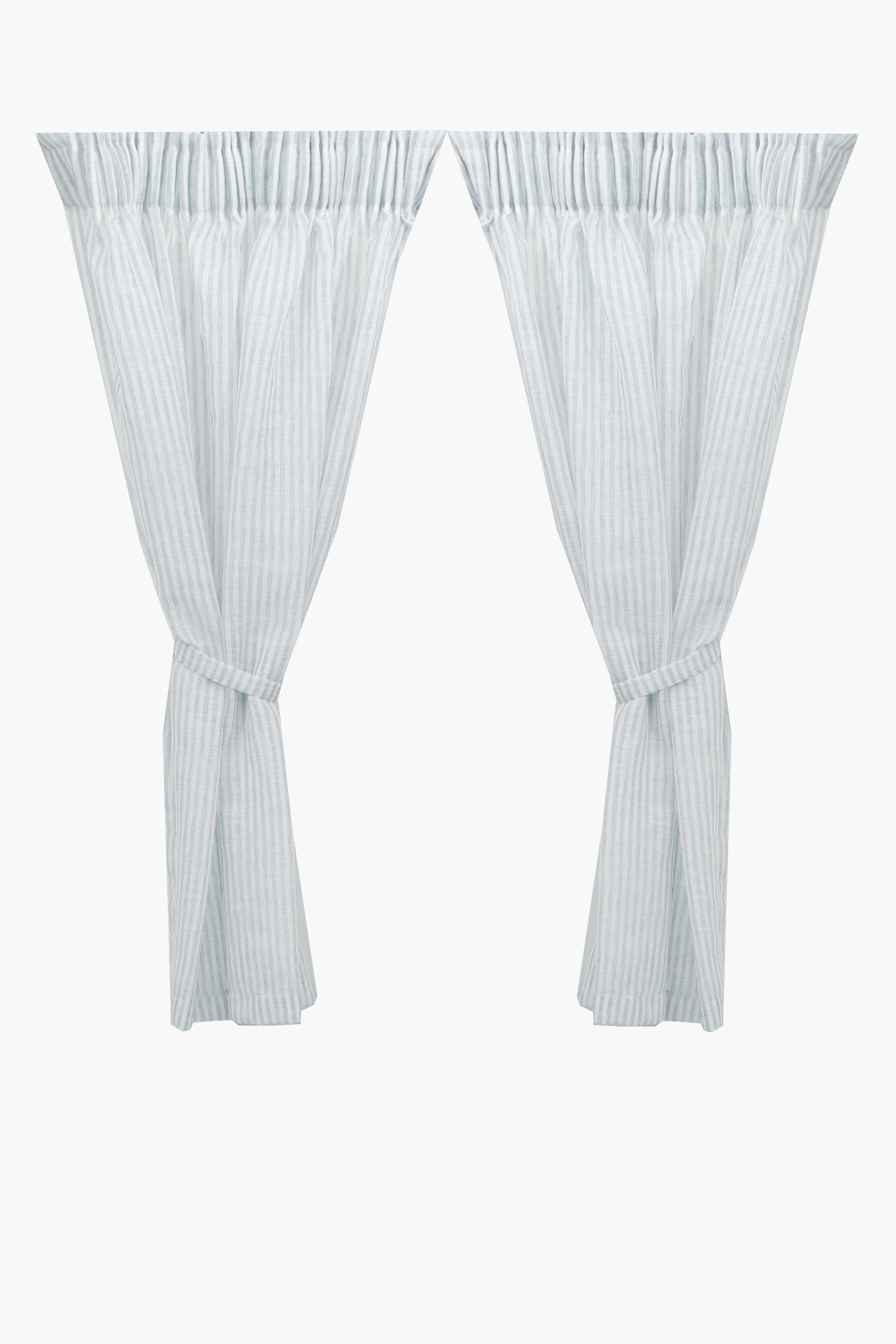 2 Pack Sheer Stripe Cafe Curtain, 110x120cm