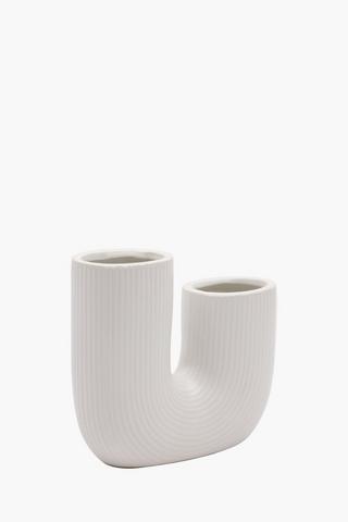 Topsy Ribbed Vase, 17x19cm