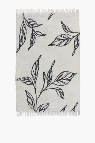 Shaggy Berber Leaf Rug, 160x240cm