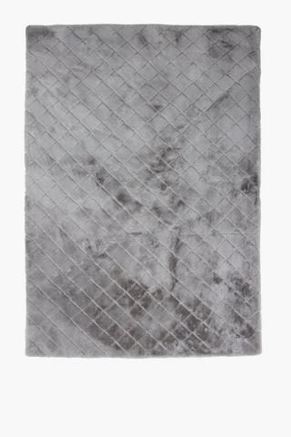 Faux Fur Embroidered Trellis Rug,160x240cm