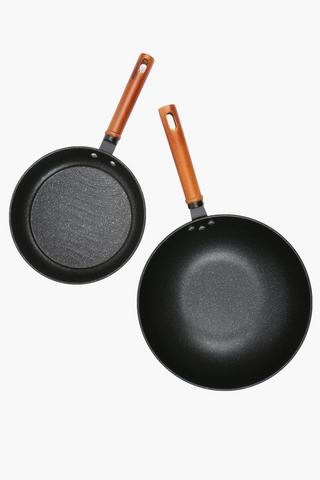 4 Piece Beechwood And Iron Cookware Set