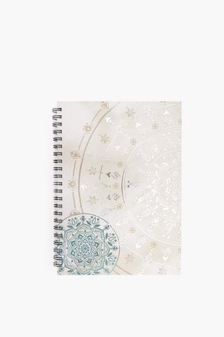Mandala Foil Spiral Notebook A4