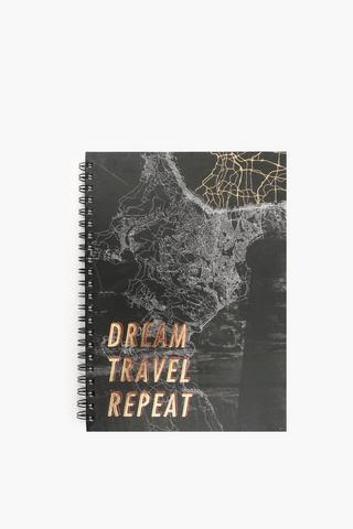 Dream World Map Spiral Notebook A4