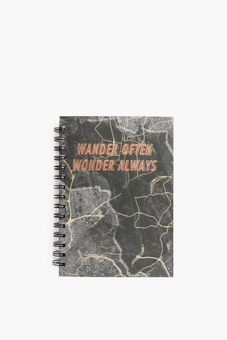 Africa Map Foil Spiral Notebook A5