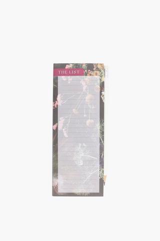Onyx Floral Notepad With Pencil