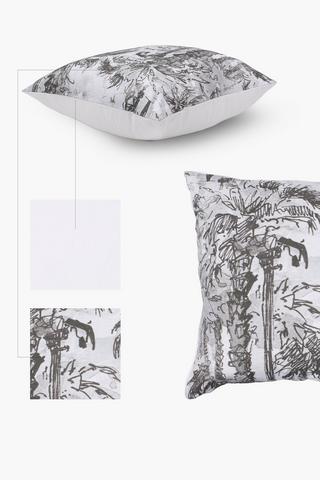 Printed Palm Scatter Cushion Cover, 60x60cm