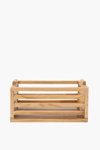 Washed Pine Wooden Crate Medium, L34 X W27 X H20cm