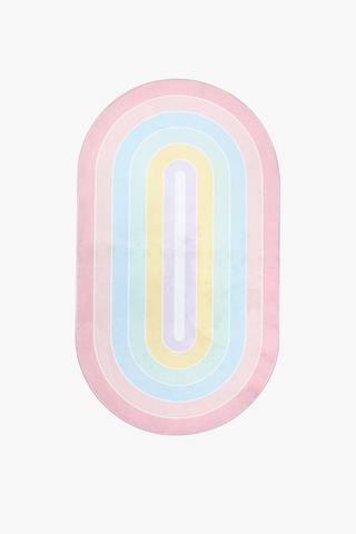 Rainbow Non-slip Oval Rug, 100x180cm