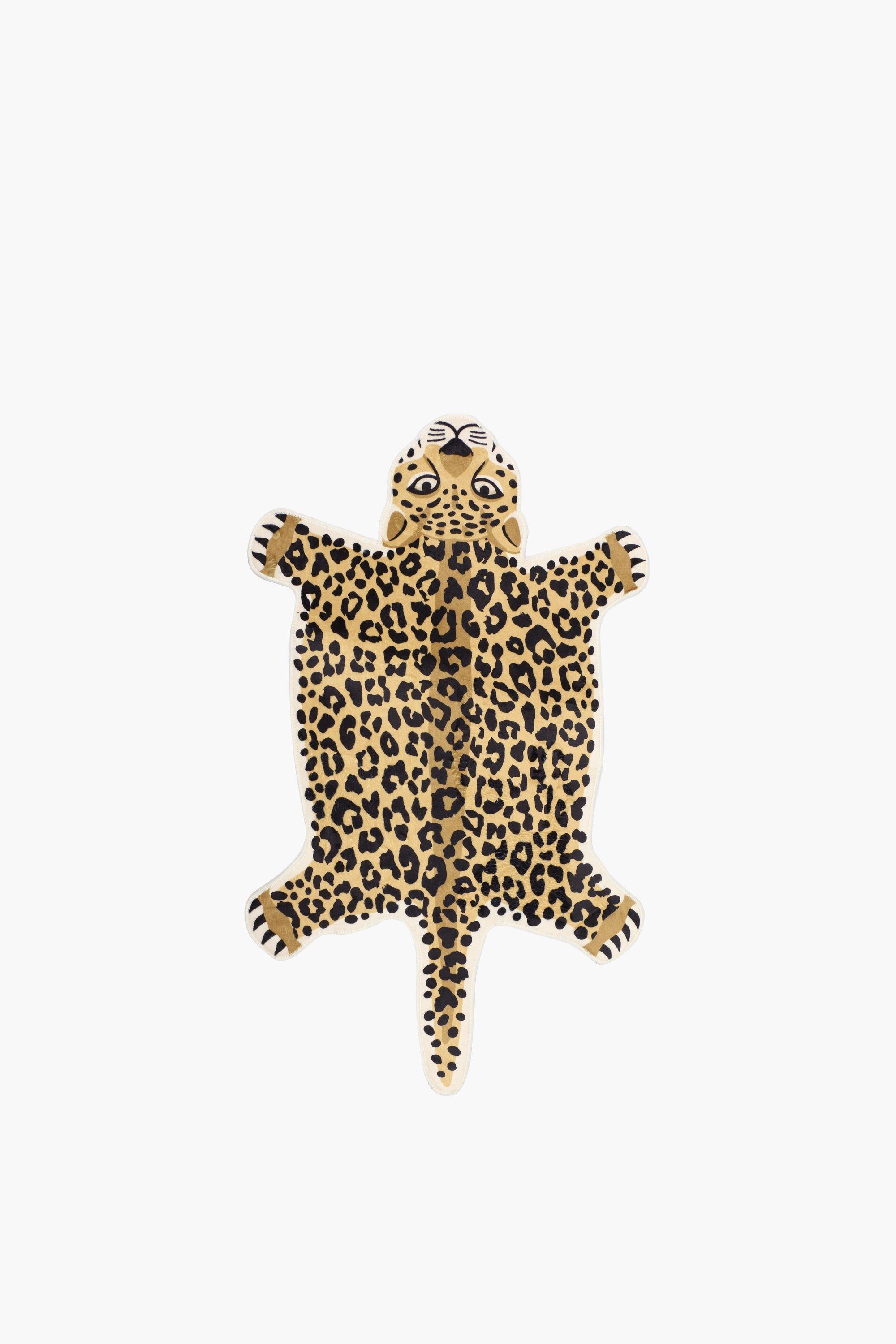 Non Slip Leopard Shape Rug, 65x110cm
