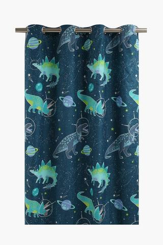 Glow In Dark Spaceasaurus Eyelet Curtain, 230x218cm