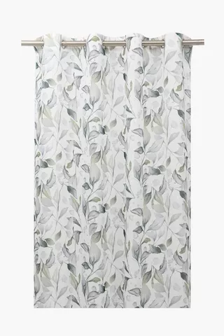 Printed Botanical Slub Eyelet Curtain, 140x225cm
