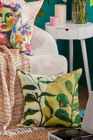 Printed Giada Leaf Scatter Cushion, 50x50cm