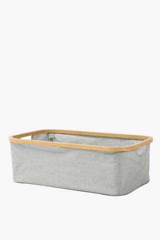Bamboo Knock Down Storage Utility Basket, Large