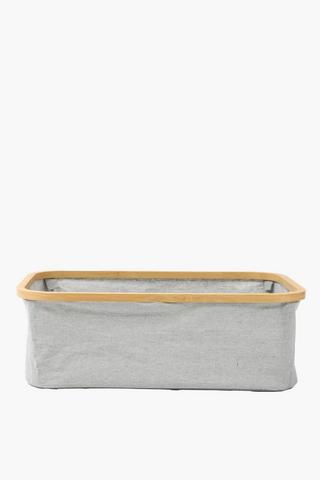 Bamboo Knock Down Storage Utility Basket, Large