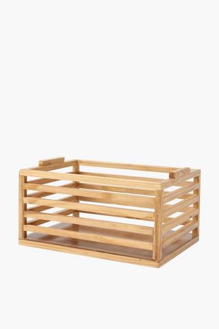 Washed Pine Wooden Crate Large, L40 X W31 X H29cm