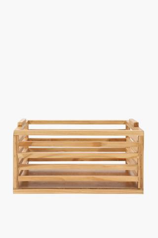 Washed Pine Wooden Crate Large, L40 X W31 X H29cm