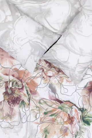 Polycotton Gemma Line Floral Duvet Cover Set